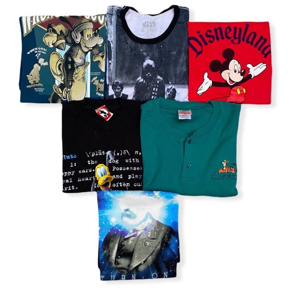 6 T Shirt Disney Mickey Mouse Bundle Reseller Lot Vintage tees